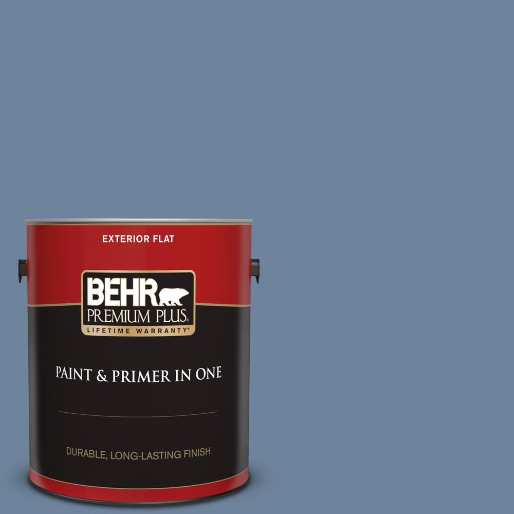 BEHR Premium Plus 1 gal. S5205 Thundercloud Flat Exterior Paint and