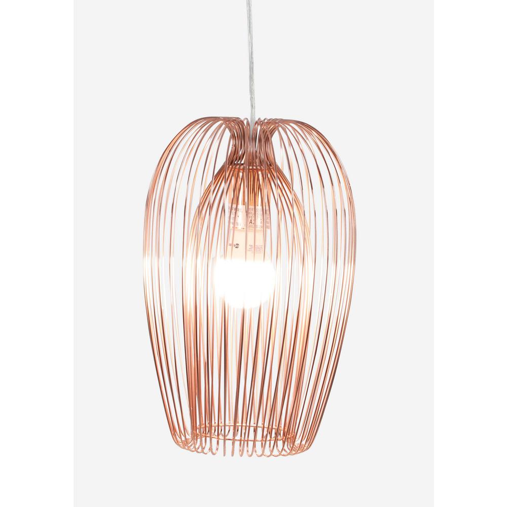 Litton Lane 1 Light Modern Bronze Iron Wire Grid Pendant