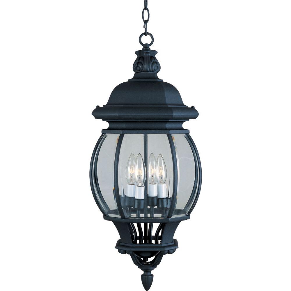 Maxim Lighting Crown Hill 4 Light Black Outdoor Hanging Lantern Maxim Lighting Crown Hill 4 Light Black