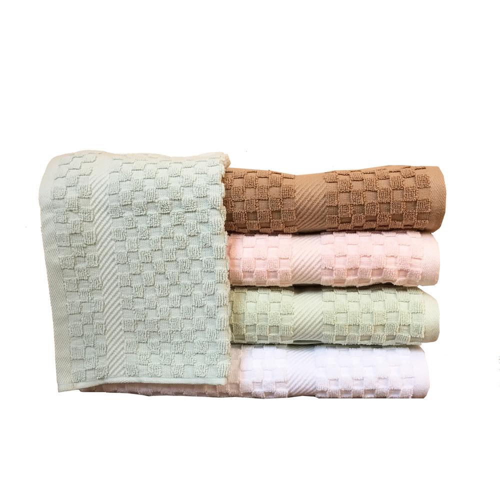 Lintex Waffle 6Piece 100 Cotton Bath Towel Set in Ivory 843297 The