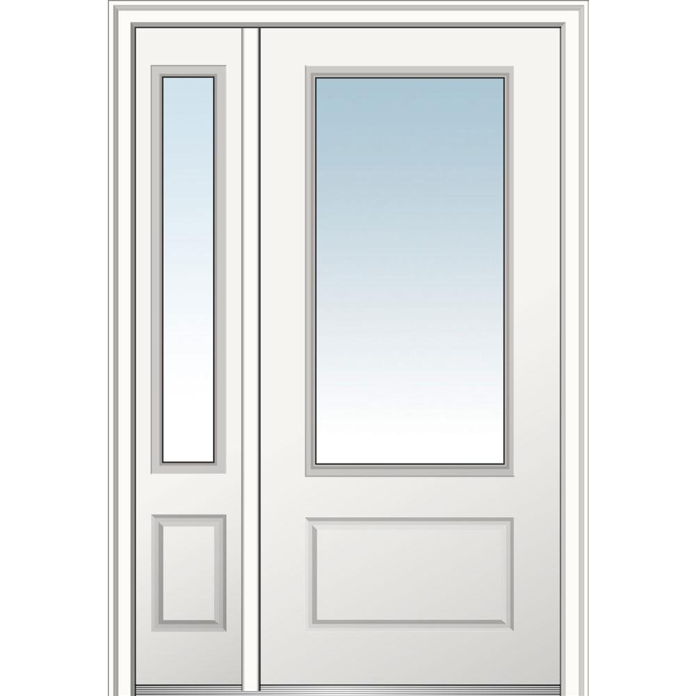 Mmi Door 48 In X 80 In Clear Glass Right Hand 3 4 Lite 1 Panel Primed Fiberglass Smooth