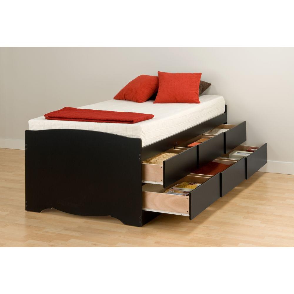 Prepac Sonoma Twin Wood Storage Bed Bbt 4106 K The Home Depot