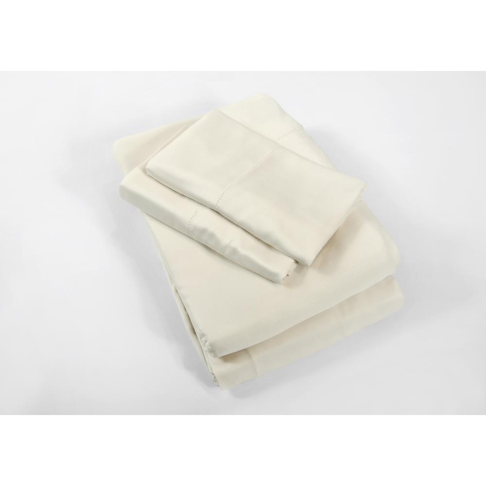 Caro Home 100 Rayon from Bamboo Ivory Queen Sheet Set53516QNN01 The