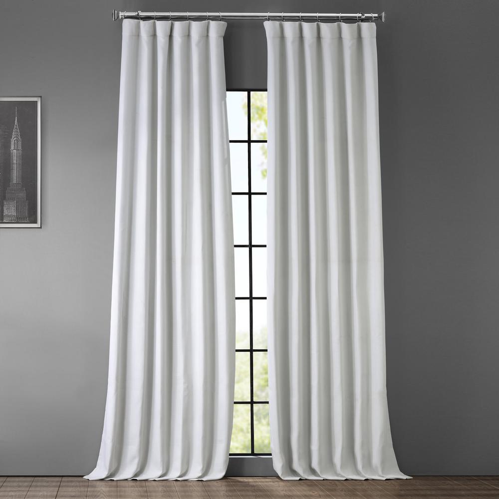 Exclusive Fabrics Furnishings Oyster White Faux Linen Blackout Curtain 50 In W X 108 L Boch Ln1855 The Home Depot 50 In W X 108 L Boch Ln1855