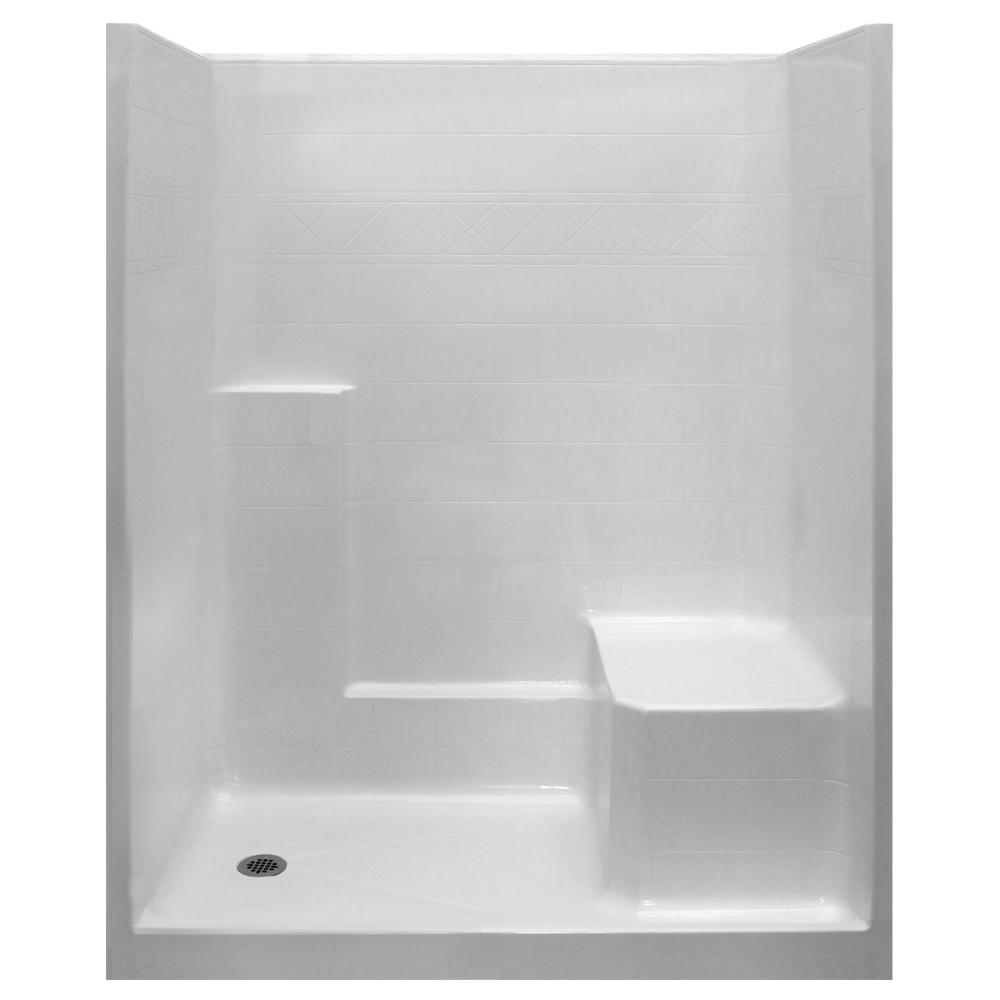 Ella Standard 60 in. x 33 in. x 77 in. 1Piece Low Threshold Shower