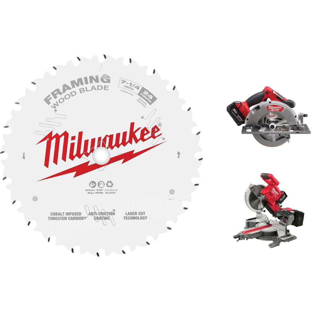 Milwaukee 71/4 in. x 24Tooth Framing Circular Saw Blade48400720