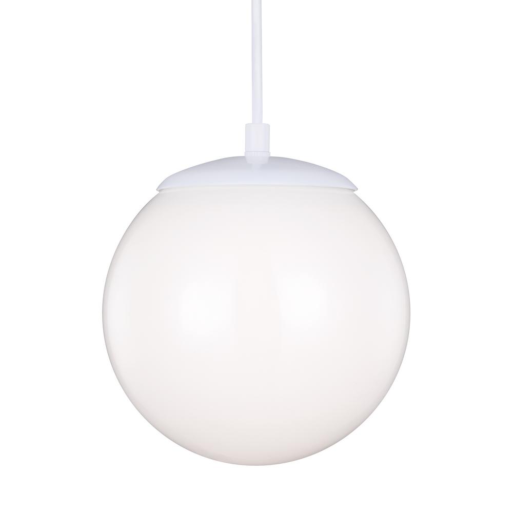 Sea Gull Lighting Hanging Globe 1-Light White Pendant with LED Bulb by Sea Gull Lighting