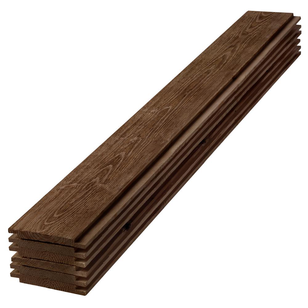 1 In X 6 In X 6 Ft Barn Wood Dark Brown Shiplap Pine Board 6 Pack