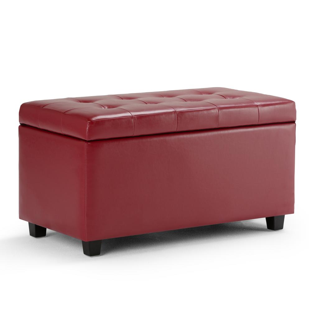 Modern Red Bedroom Benches Furniture The Home Depot Cosmopolitan Red Storage Bench
