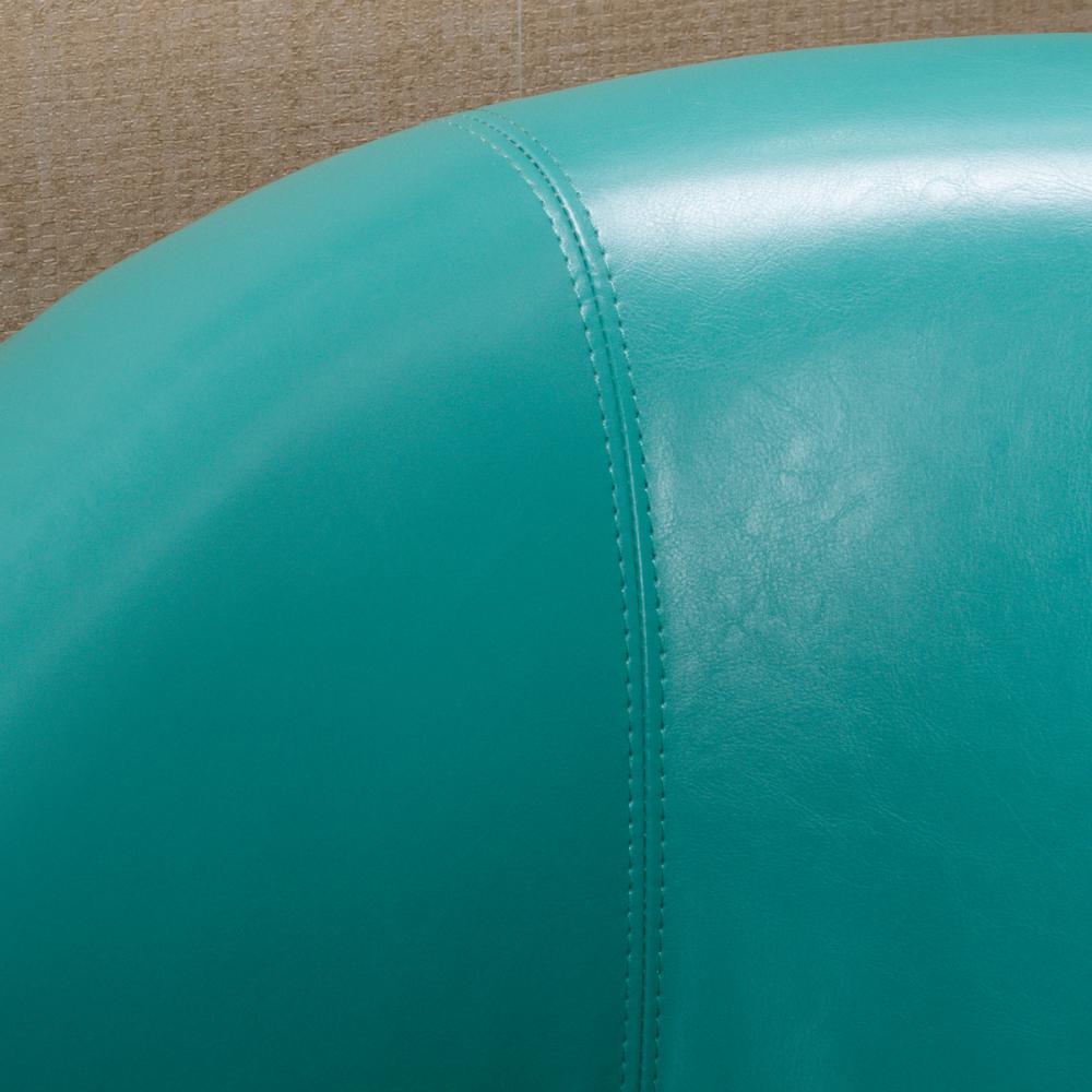 Le House Daymian Turquoise Pu Leather Swivel Club Chair 7697 Pu Leather Swivel Club Chair