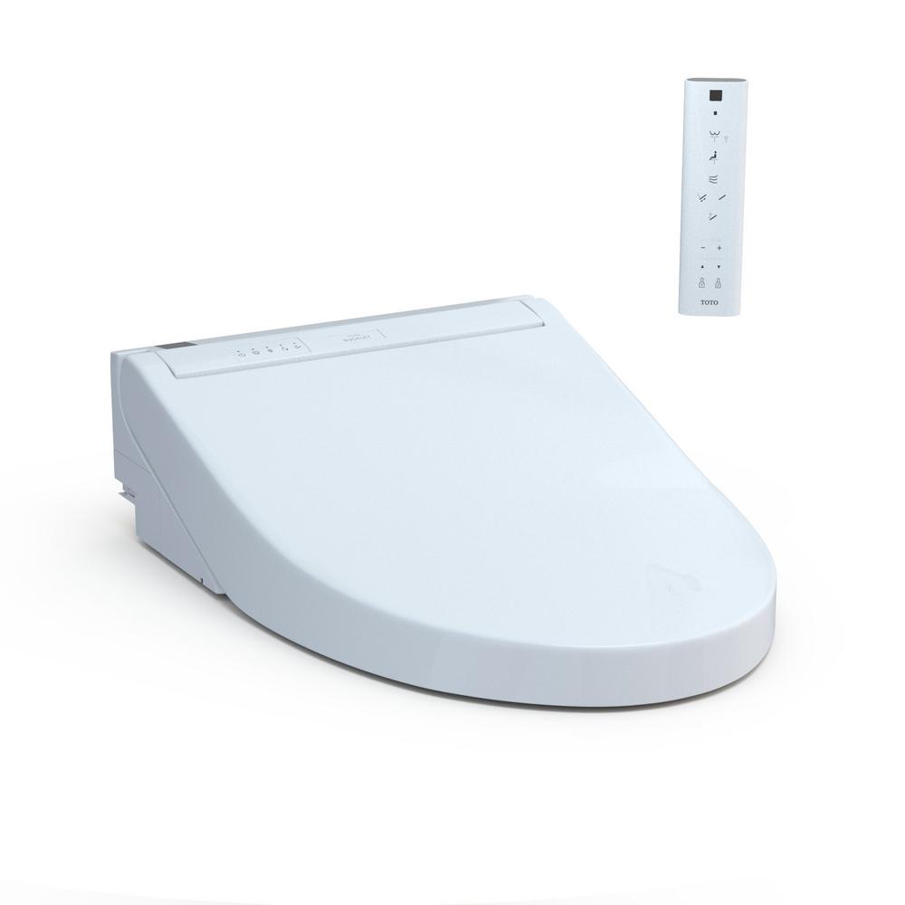 TOTO C5 Washlet Electric Bidet Seat for Elongated Toilet in Cotton White with Premist and EWATER+ Wand Cleaning