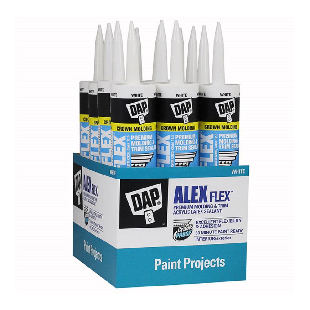 DAP Alex Flex 10.1 oz. White Premium Molding and Trim Sealant (12Pack