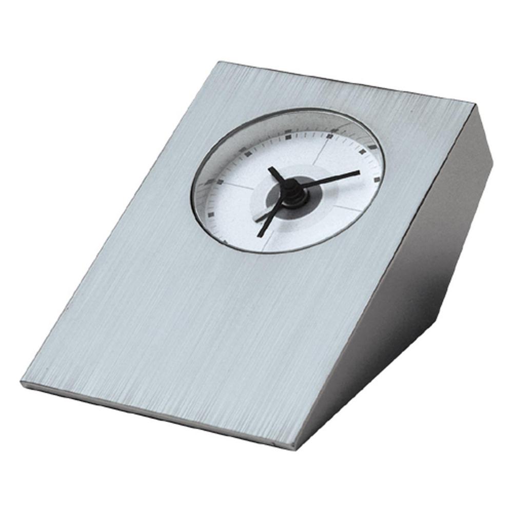 Visol Tracker Brushed Nickel Desk Clock Vac608 The Home Depot