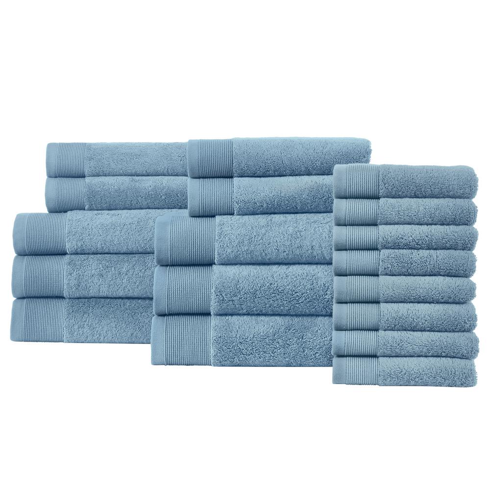 StyleWell Performance Quick Dry 18-Piece Towel Set in Washed Denim