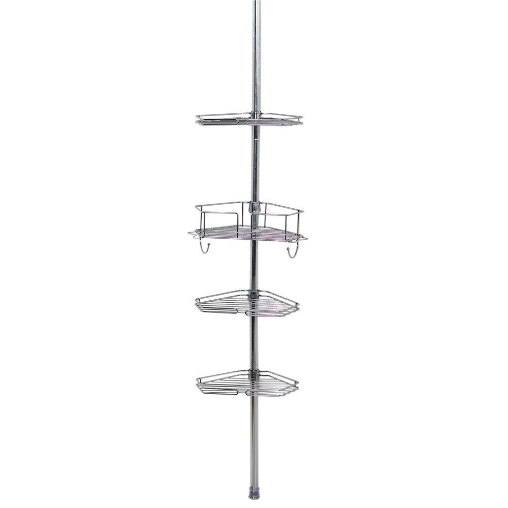 Glacier Bay Tension Corner Pole Caddy in Chrome2190SSHD The Home Depot