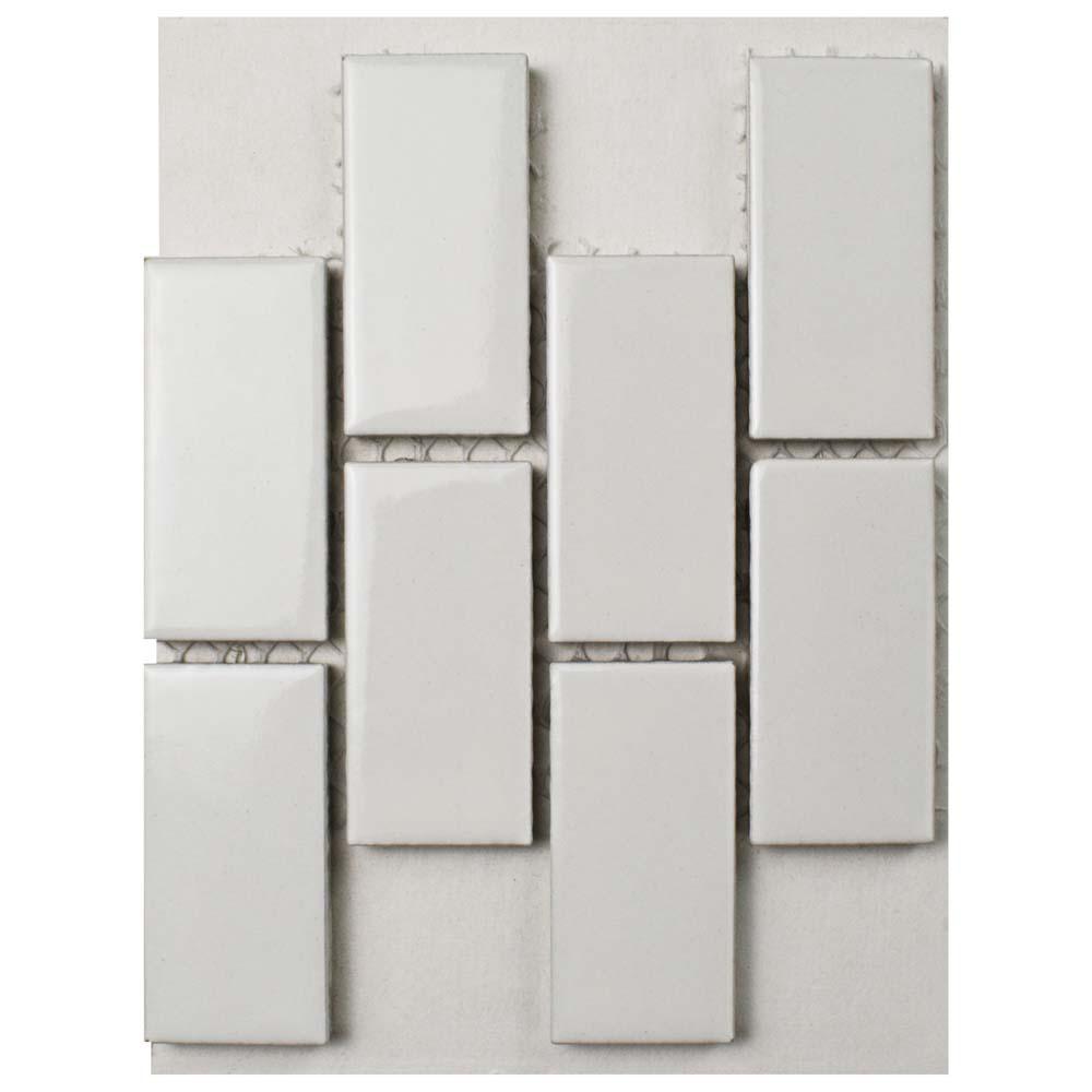 Merola Tile Metro Subway Glossy White Porcelain Mosaic 3 In X 4 Sample Merola Tile Metro Subway Glossy White Porcelain Mosaic 3 In X 4 Sample