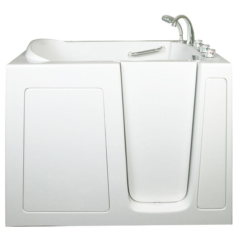 Ella Low Threshold 4.33 ft. x 30 inch Walk-In Soaking Bathtub in White with... by Ella