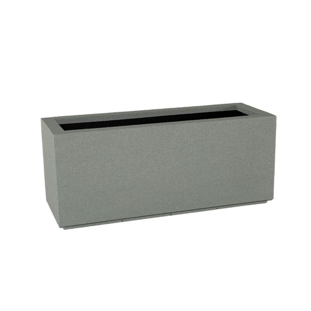 PolyStone Planters Milan Tall 46 in. x 19 in. Urban Bronze Trough