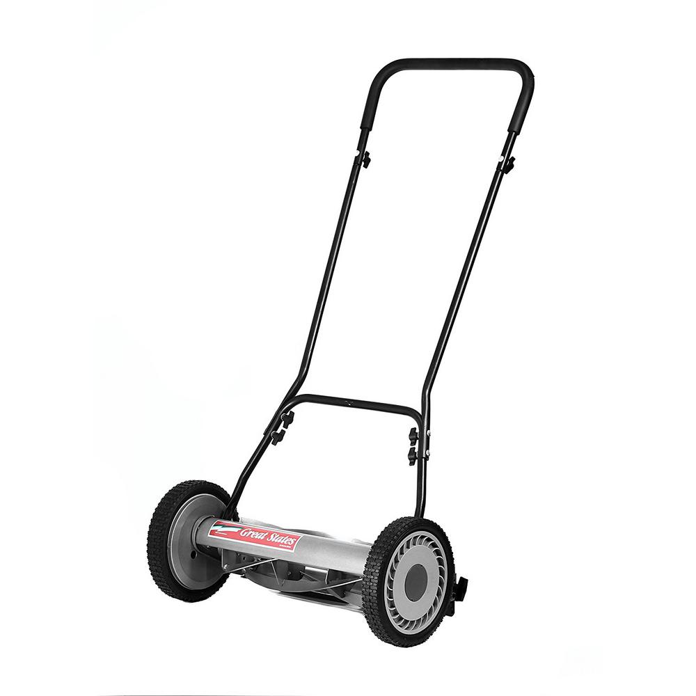 Reel Lawn Mowers The Home Depot 18 In Manual Walk Behind Non Electric Reel Lawn Mower