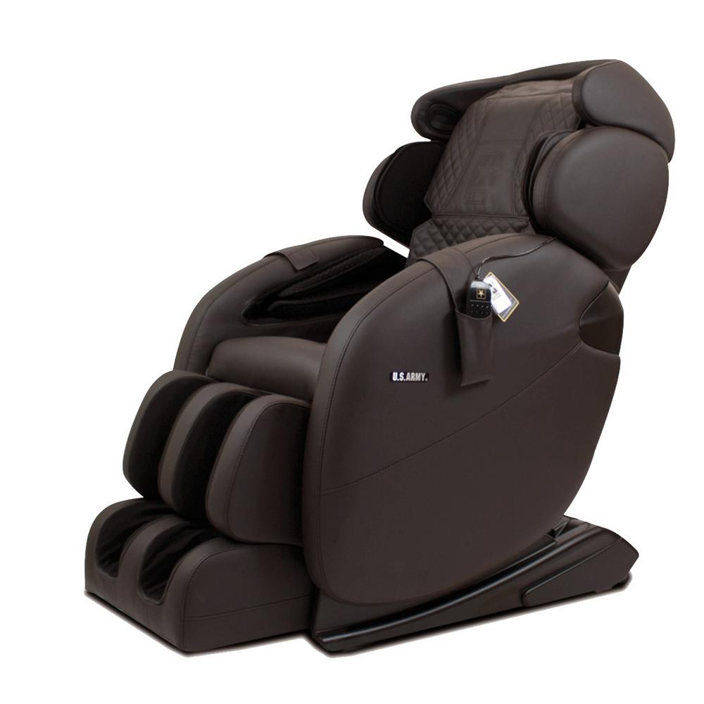 kahuna lm6800s chocolate brown us army edition spacesaving zero gravity  fullbody reclining massage chair w bluetooth speakerlm6800sarmycb  the