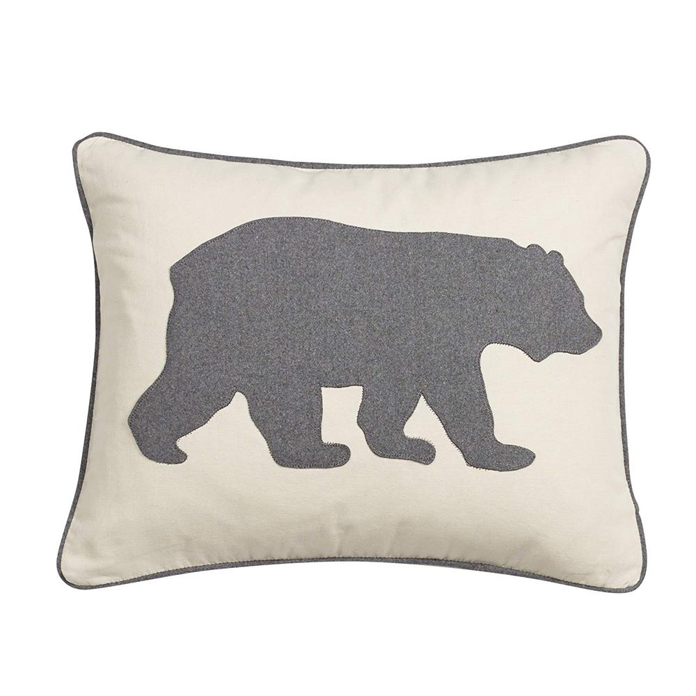 Eddie Bauer Bear Red Animal Print Polyester 16 In X 20 In Throw