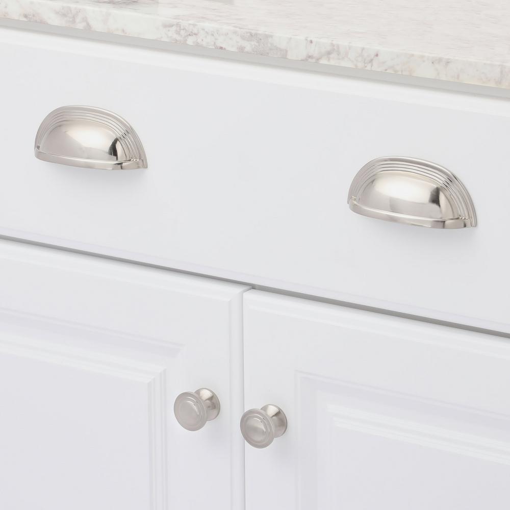 Cup Pull Nickel Drawer Pulls Hardware The Home Depot