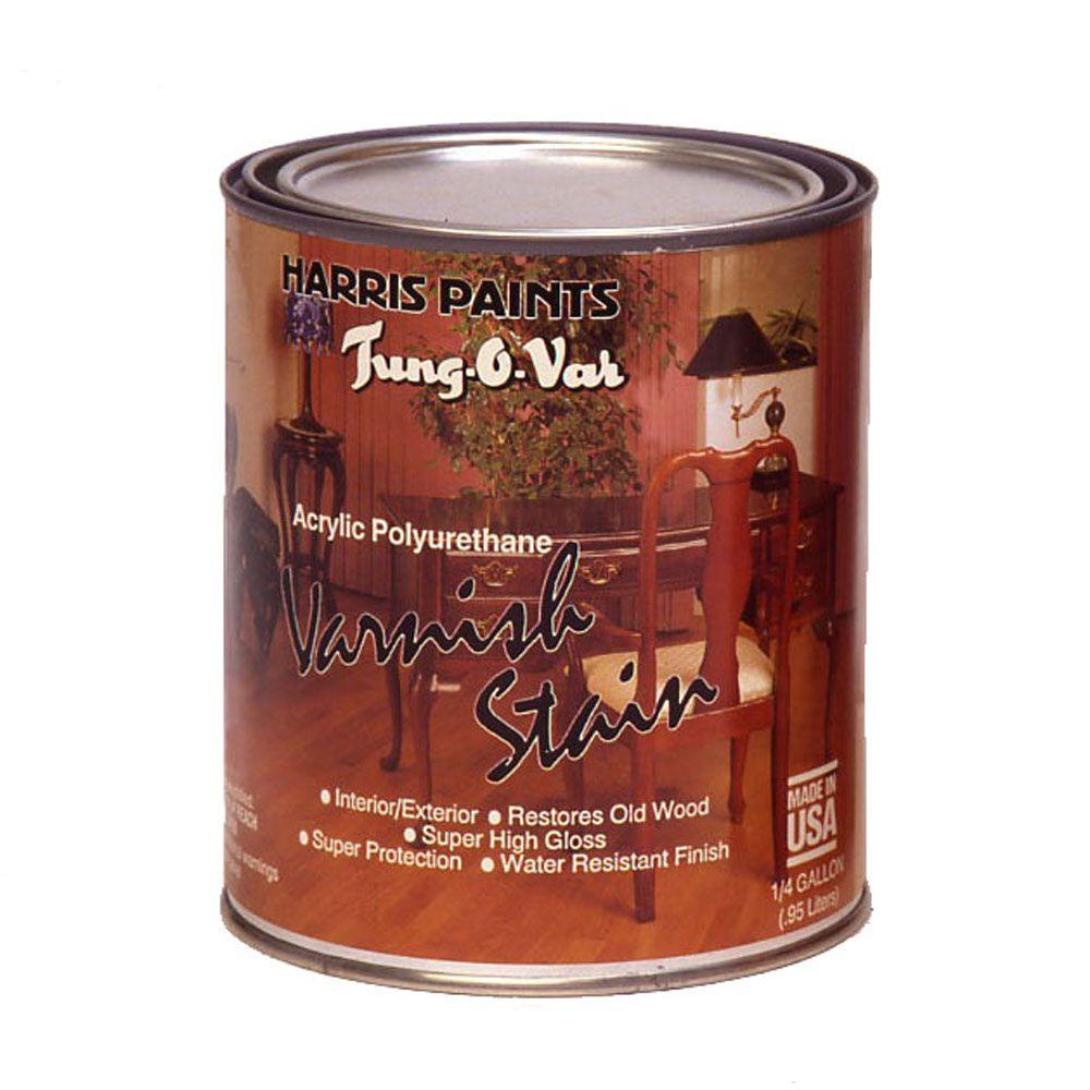 Harris TungOVar 1 qt. Mahogany HighGloss Varnish Stain31101 The Home Depot
