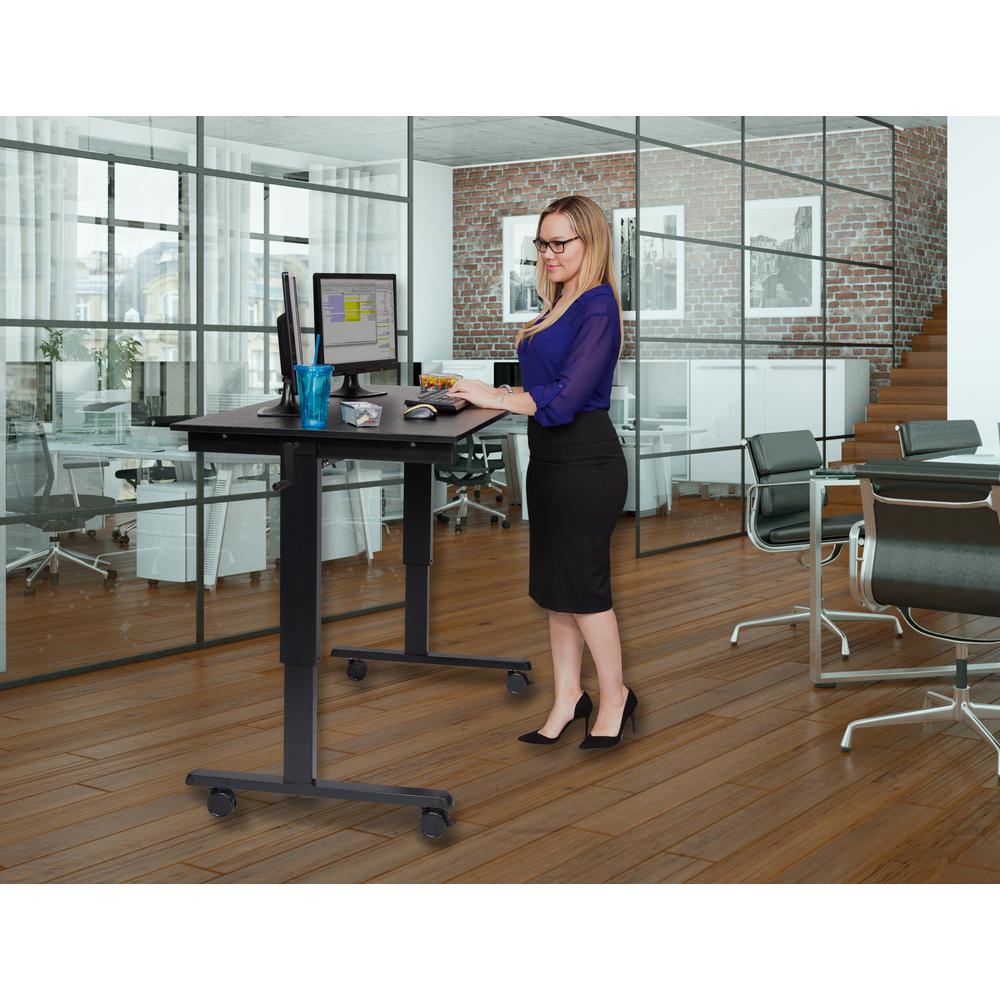 Luxor Black Desk with WheelsSTANDCF60BK/BO The Home Depot