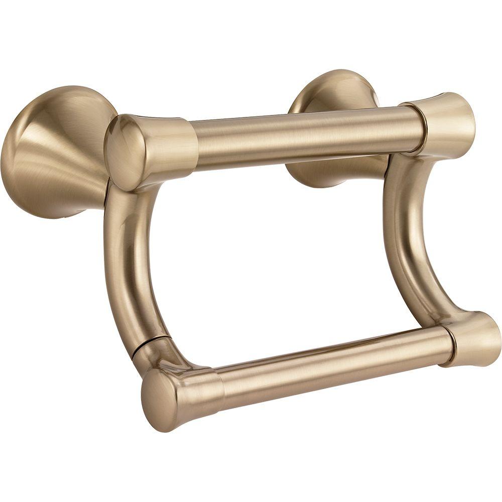 Delta Decor Ist Transitional Toilet Paper Holder With Bar Delta Decor Ist Transitional Toilet Paper Holder With Bar In Champagne Bronze