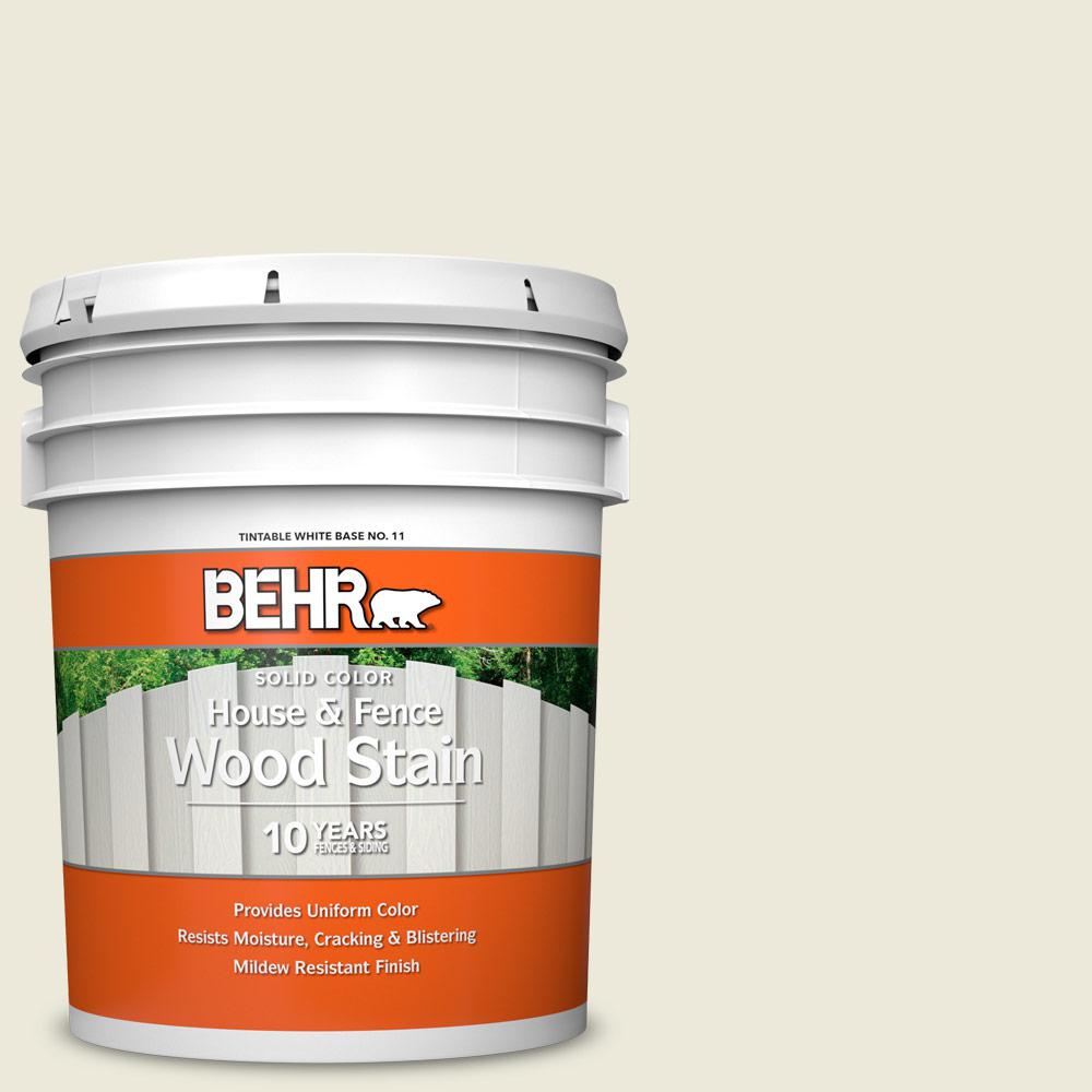 BEHR 5 gal. #HDC-CT-27 Swiss Cream Solid House and Fence Exterior Wood