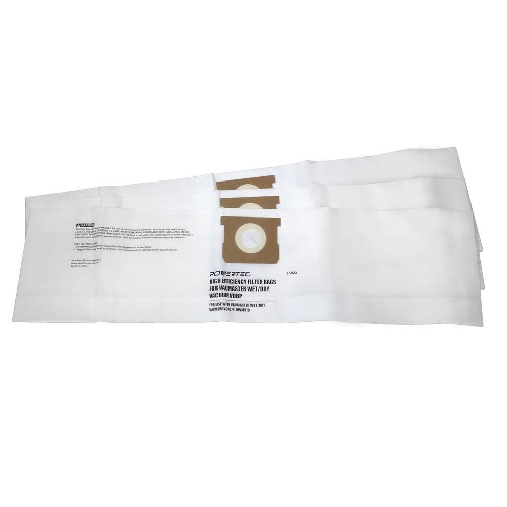 Tec High Efficiency Filter Bags For Vacmaster Vdbp 3 Pack