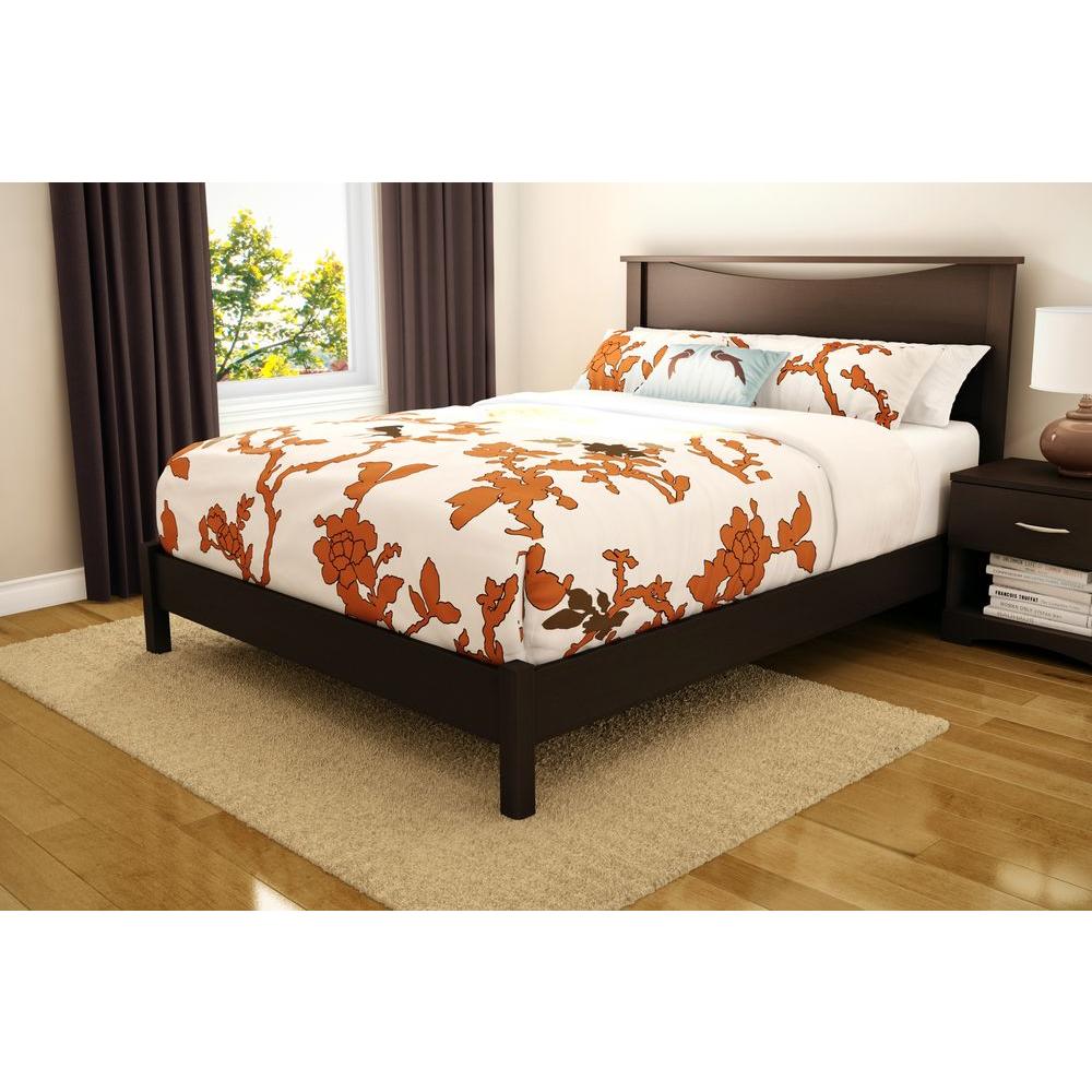 South Shore Step One QueenSize Platform Bed in Chocolate3159203 The Home Depot