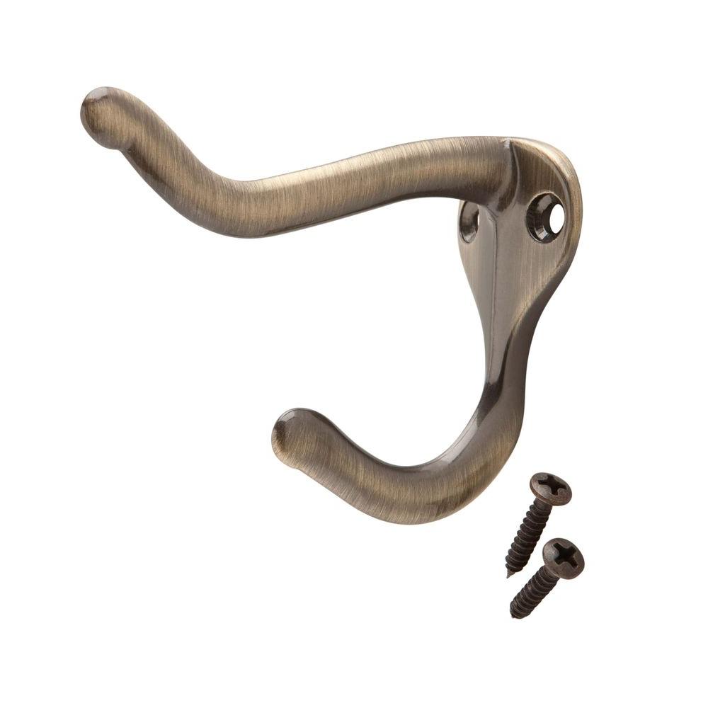 Everbilt Antique Brass Coat and Hat Hook15726 The Home Depot