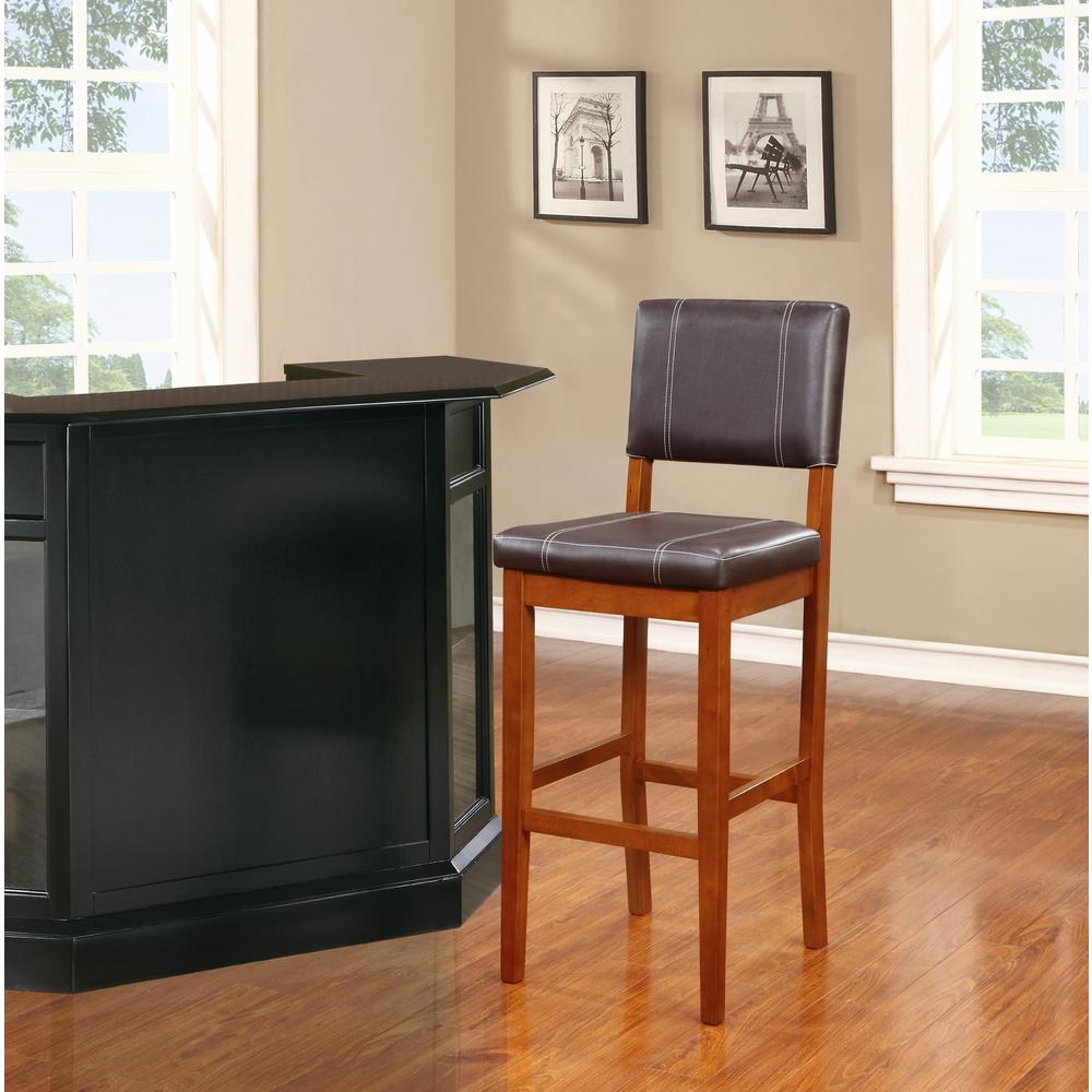 Milano 30 in. Dark Brown Cushioned Bar Stool0211VBRN12101KD The