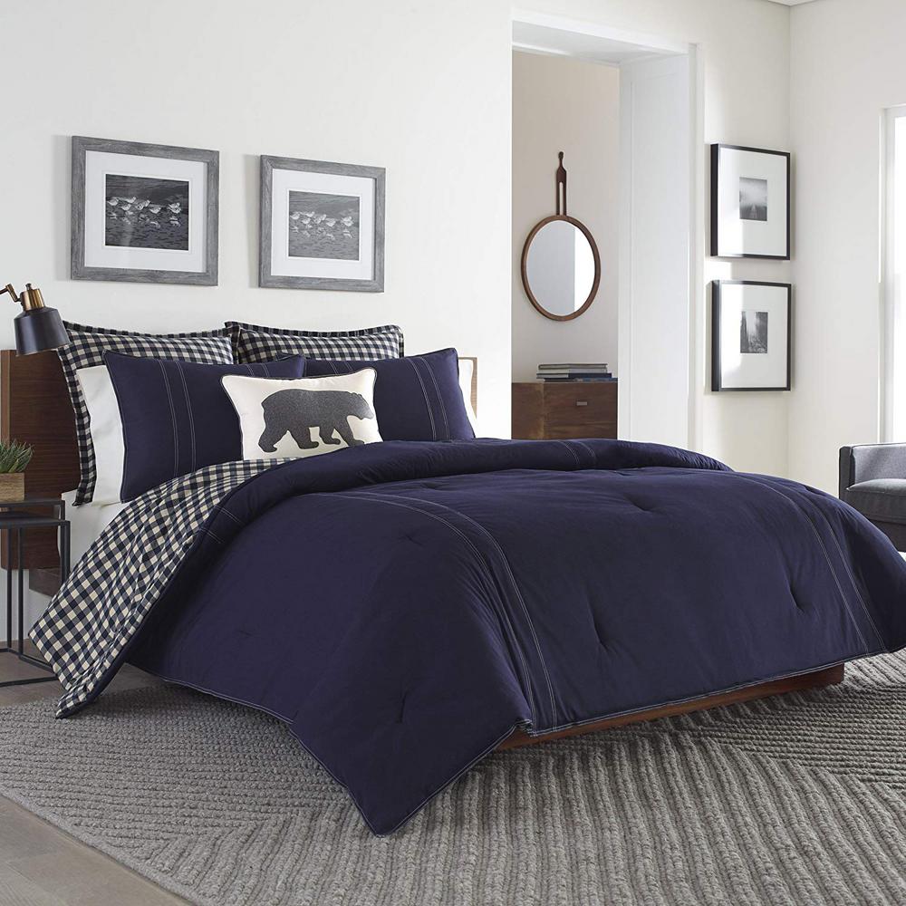 Ed Bauer Kingston 3 Piece Navy King Comforter Set 216694 The Ed Bauer Kingston 3 Piece Navy King Comforter Set
