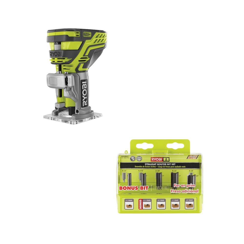 RYOBI 18-Volt ONE+ Cordless Fixed Base Trim Router (Tool Only) with ...