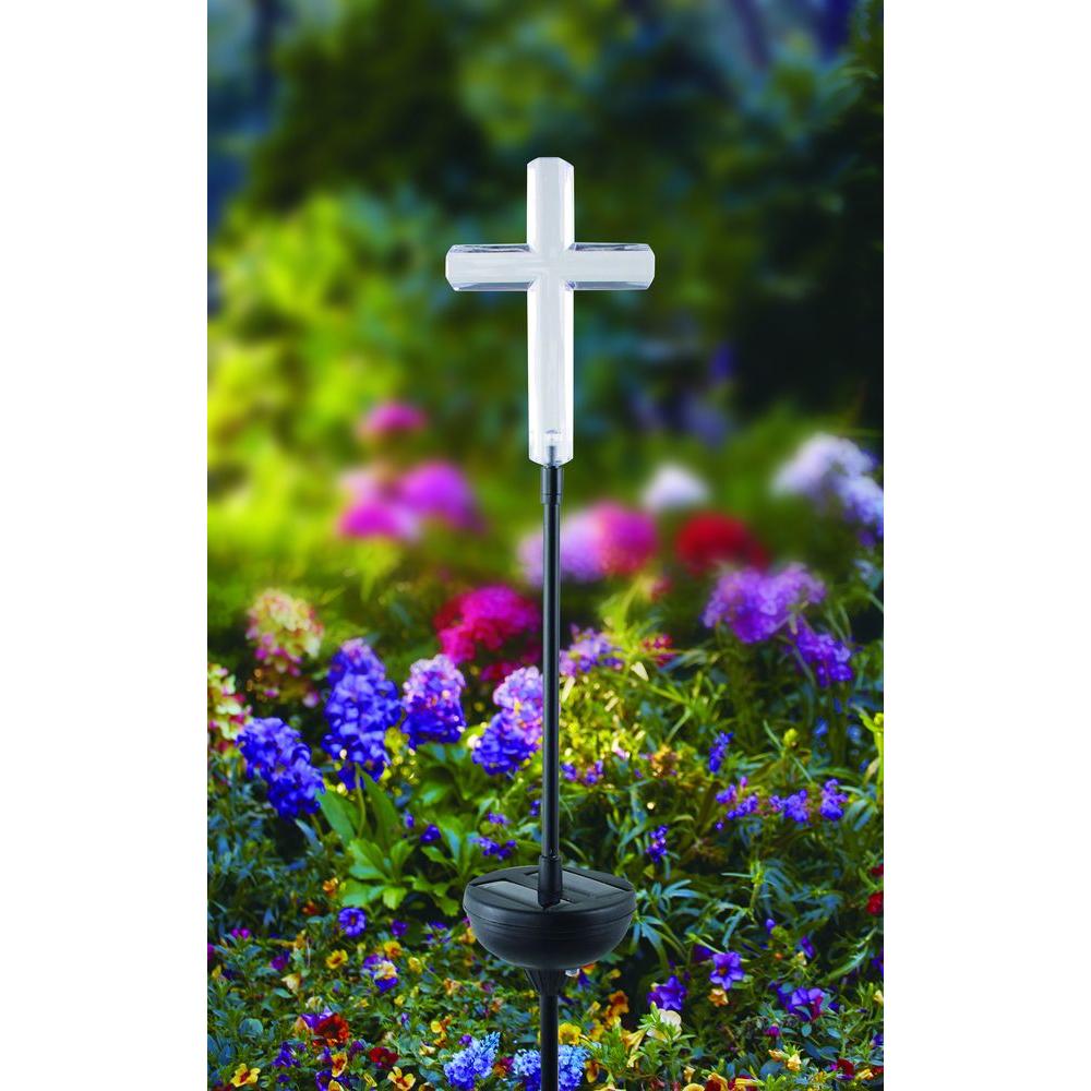 Moonrays 17 In Solar Integrated Led Clear Cross Pathway Stake Moonrays 17 In Solar Integrated Led