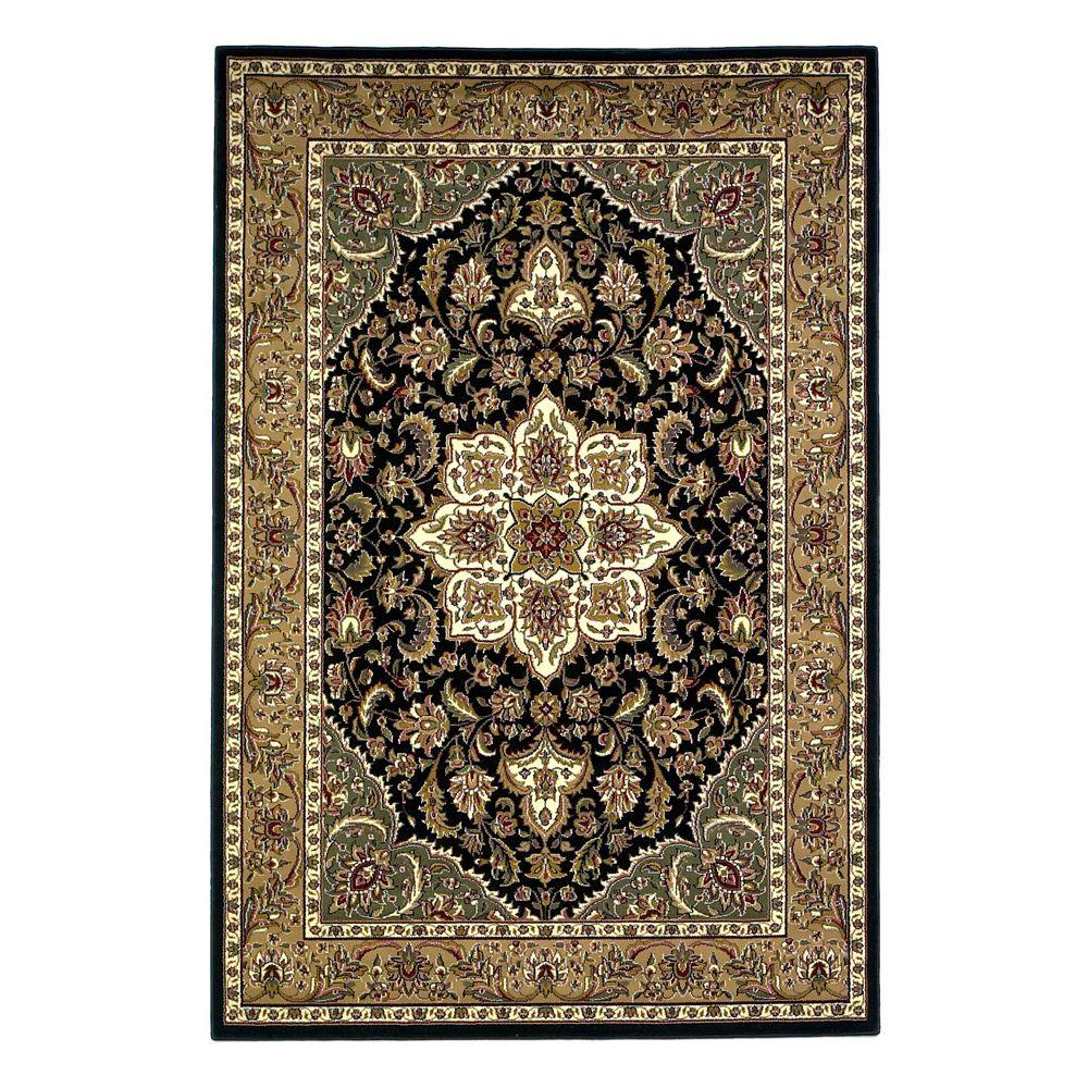 Kas Rugs Area The Home Depot Clic Medallion Black Beige 7 Ft In X 10