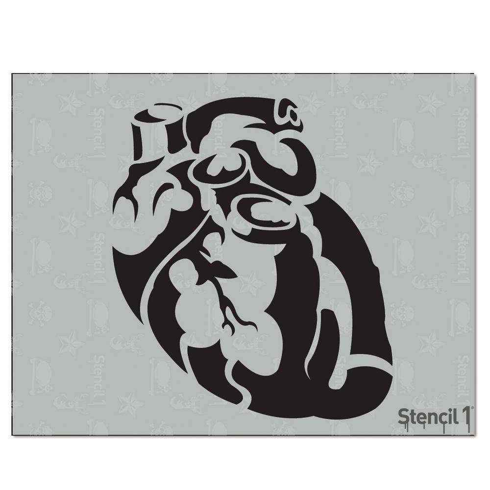 Stencil1 Anatomical Heart Stencil S1 01 61 Stencil1 Anatomical Heart Stencil S1 01 61
