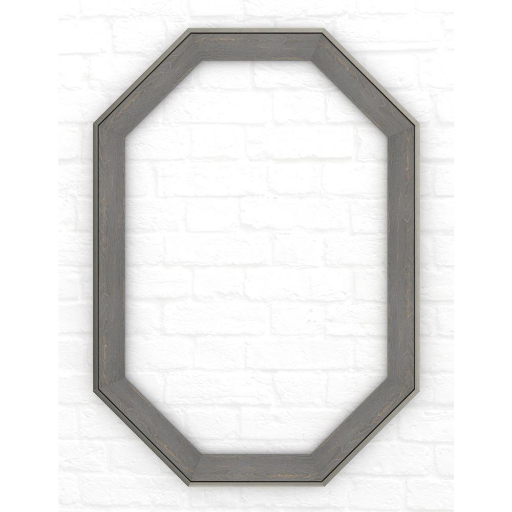 Delta 33 in. x 46 in. (L3) Octagonal Mirror Frame in Weathered Wood