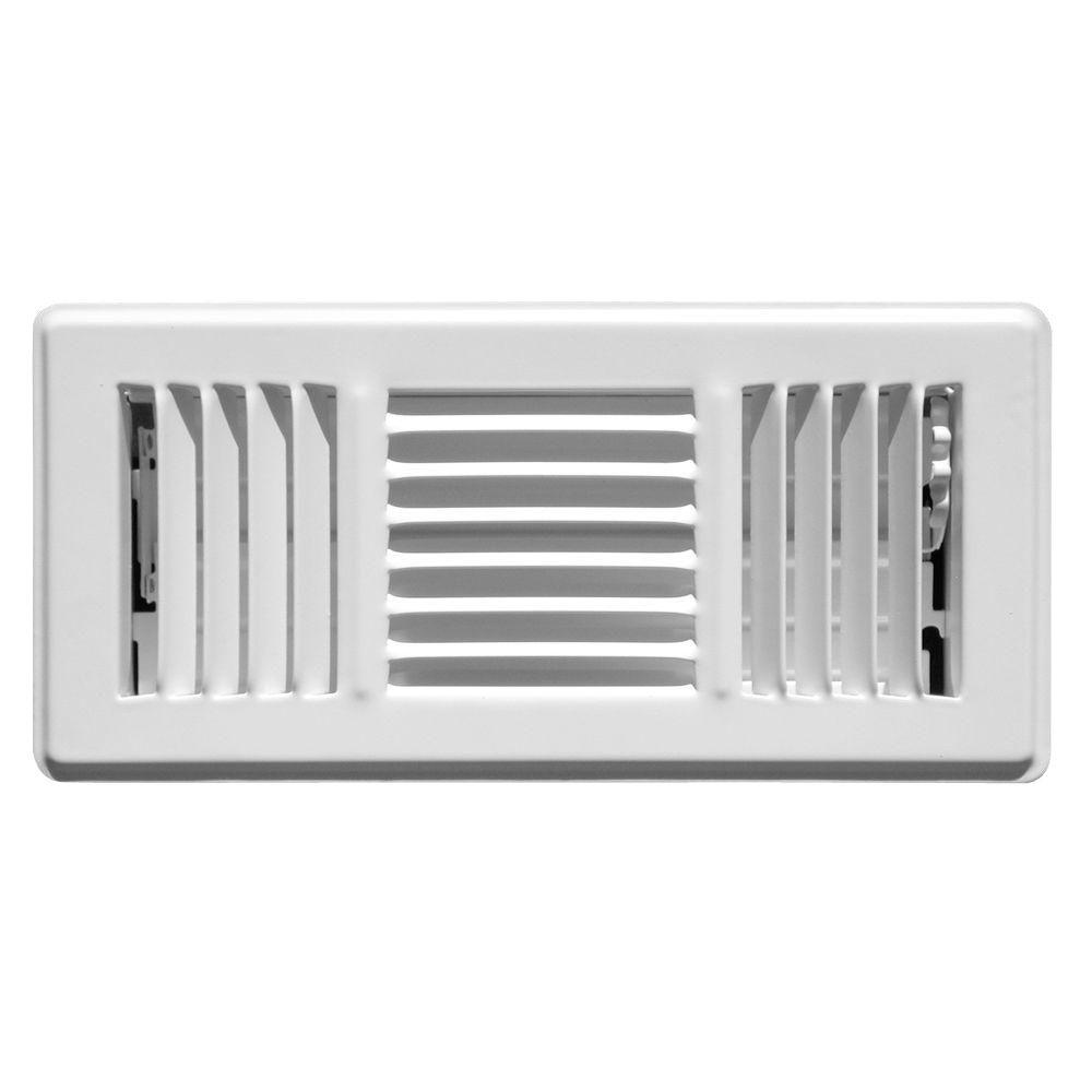 TruAire 4 in. x 12 in. Steel 3 Way Floor Diffuser, WhiteH153MW 04X12 The Home Depot
