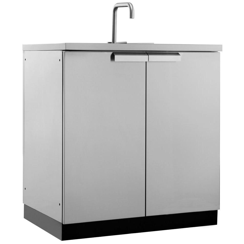 Stainless Steel Cabinet Outdoor Kitchen Storage Stainless Steel Classic 32 In Sink 32x35x24 Outdoor Kitchen Cabinet
