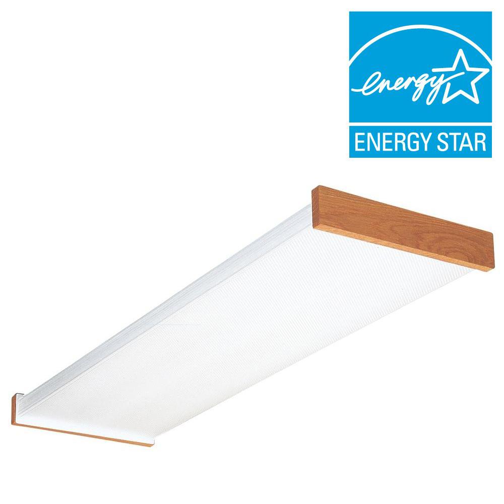 Fluorescent Ceiling Light Fixture 4" Replacement White Plastic Cover Solid Oak 784231163153 eBay