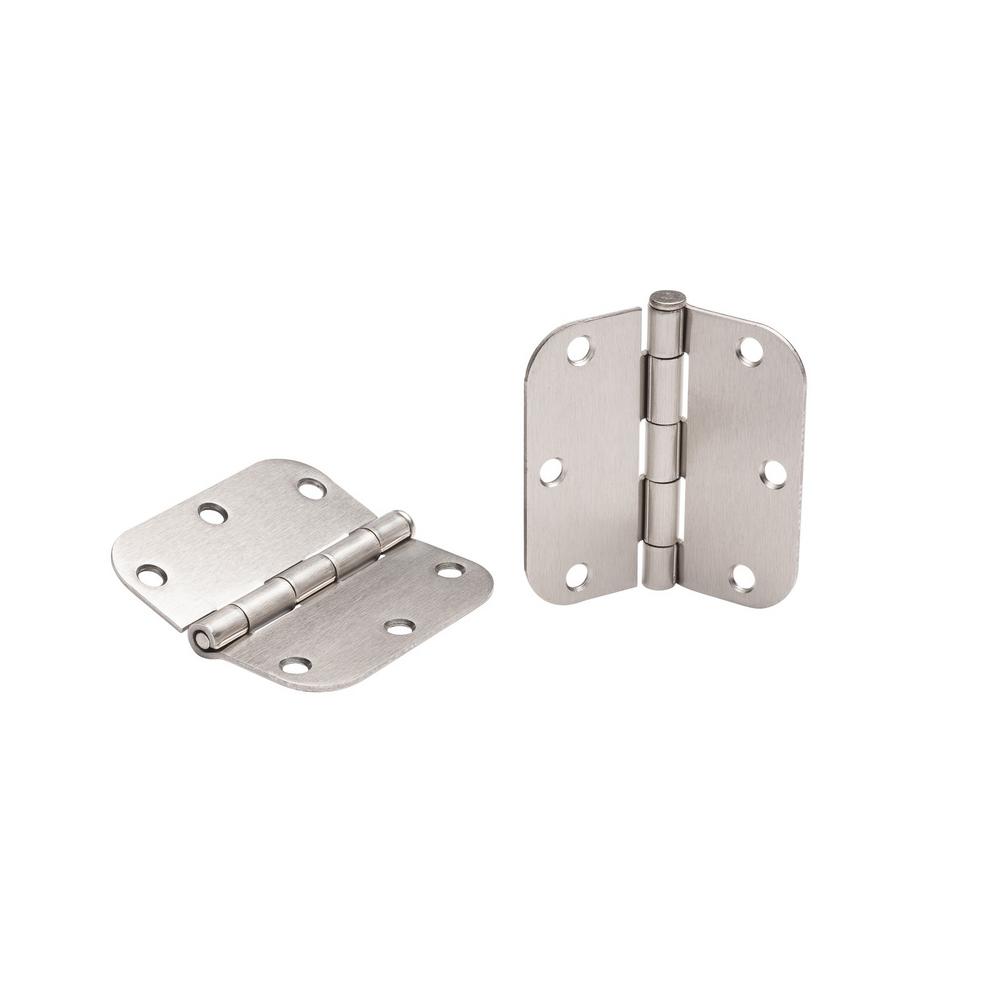 Fоur Paсk Set of 2 x 3.5 in Global Door Controls 3.5 in Satin Nickel Plain Bearing Steel Hinge