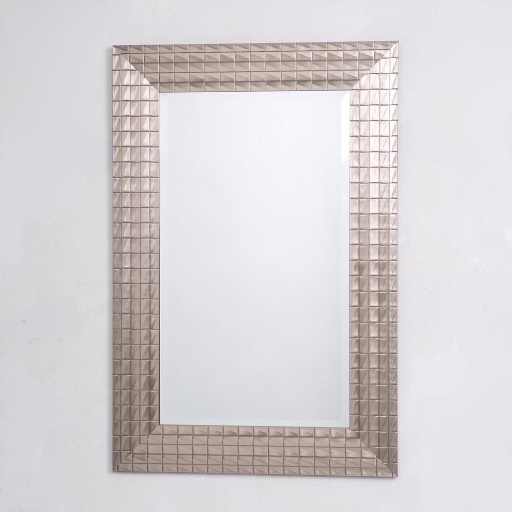 Yosemite Home Decor Silver Blocks Mirror FrameMINT021 The Home Depot