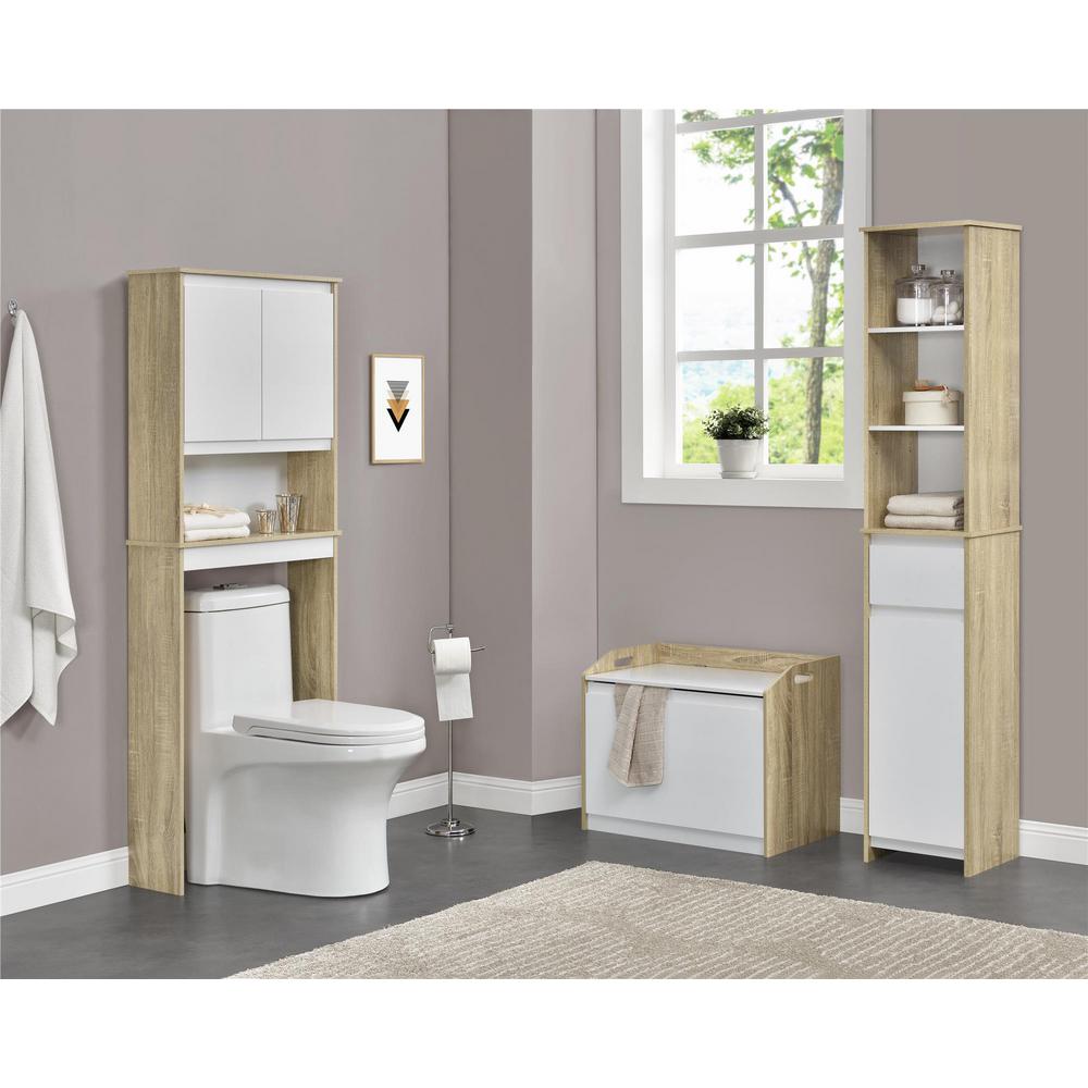 Ameriwood Home Kisker 23 In Over The Toilet Weathered Oak White