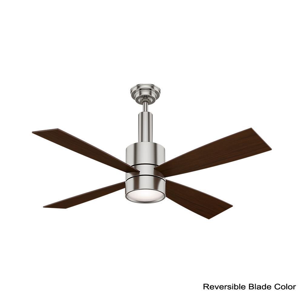 Casablanca Bullet 54 In Integrated Led Indoor Brushed Nickel Ceiling Fan With Light And Wall Control