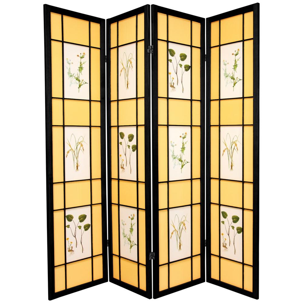 Oriental Furniture 6 ft. Black 5Panel Room Divider SSFIBER5PBLK
