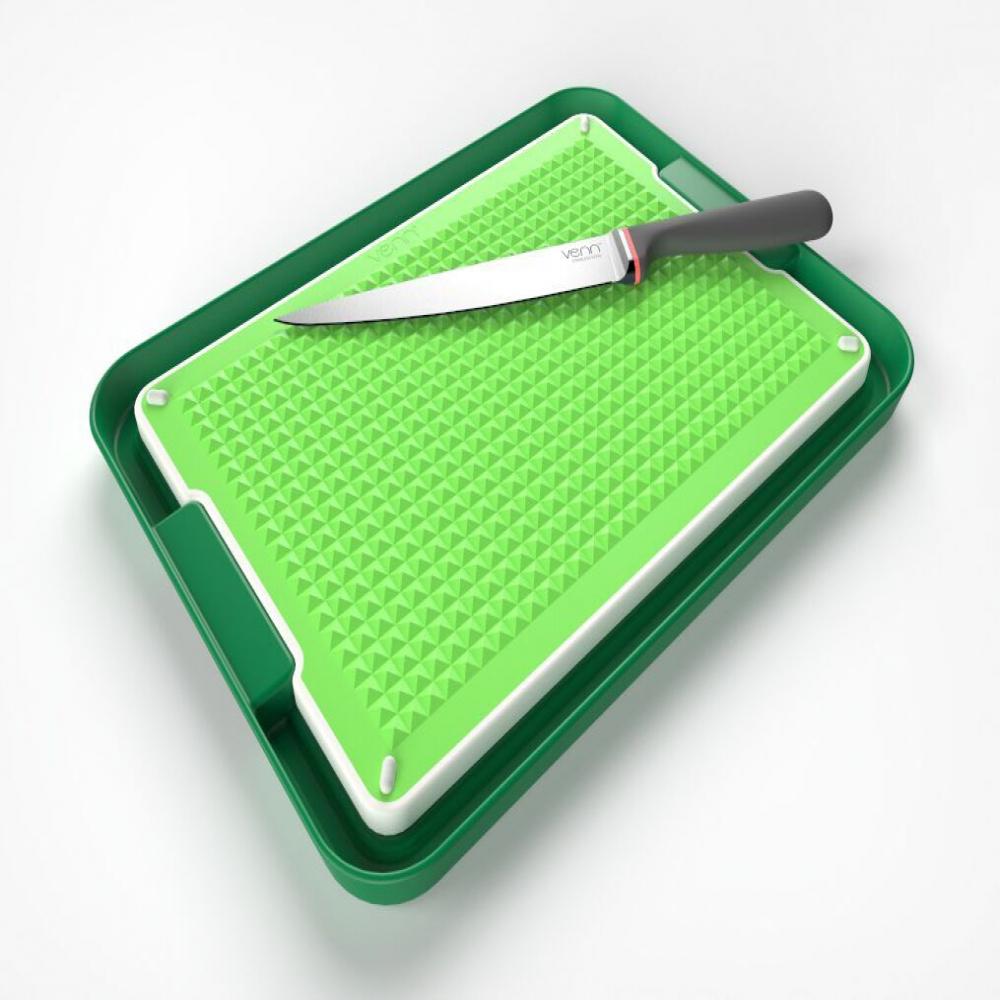 Chopping Board And Tray Set In Green Vnchopsetgrn The Home Depot