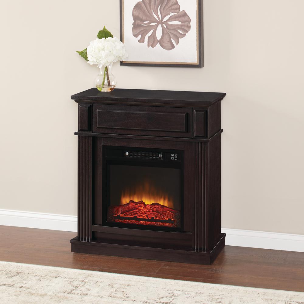 Hampton Bay In Compact Electric Fireplace Flame Effect Hot Sex Picture